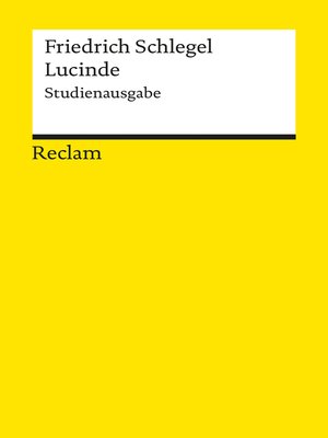 cover image of Lucinde. Ein Roman. Studienausgabe